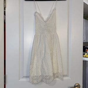 Womens white casual lace dress